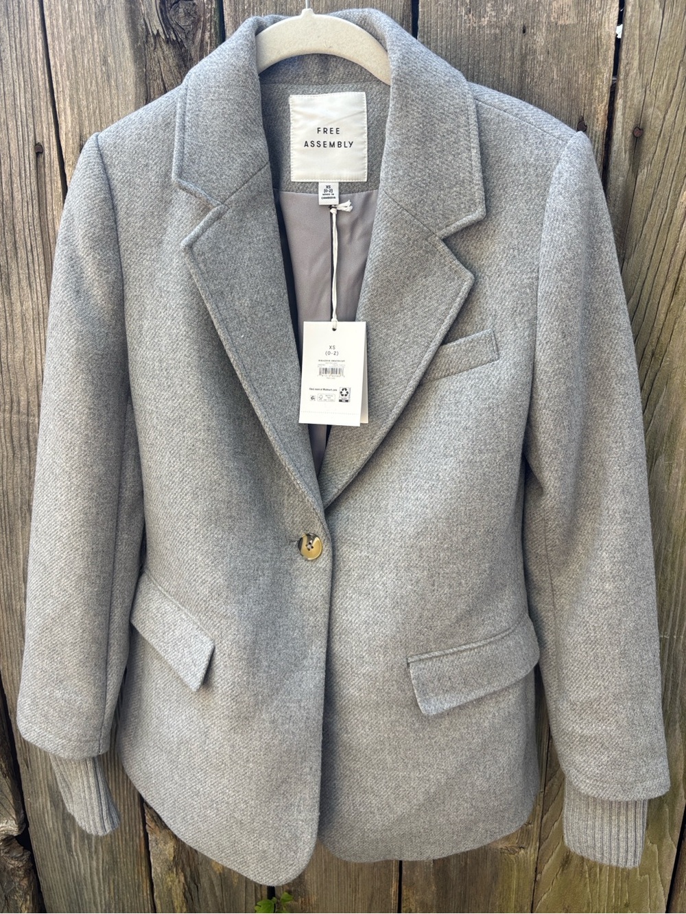 Free Assembly Women's Single One-Button Sweater Blazer Jacket Coat XS NWT